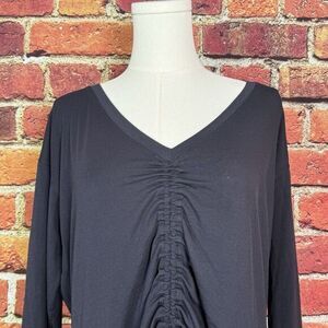 Athleta Crossover Ruched‎ Top Navy Blue Women's Size SP Activewear Running